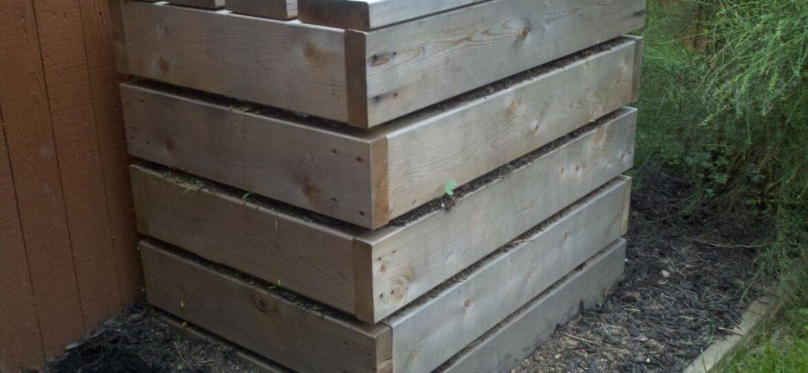 Cedar compost bin.