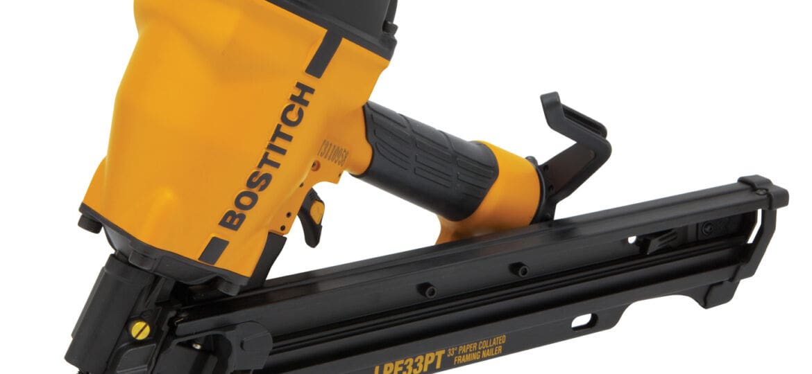 Bostitch LPF33PT Low-Profile Framing Nailer.