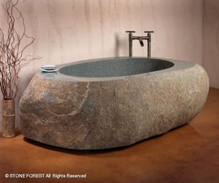 ‣ MyFixitUpLife A Stone Forest tub making the most of a master bath.