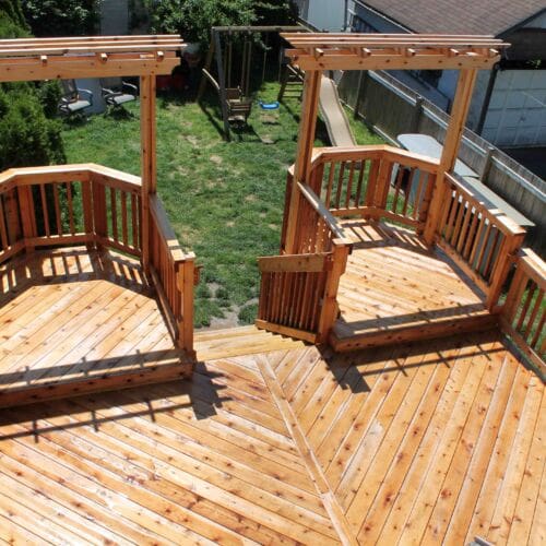 A pressure washer can damage a deck.