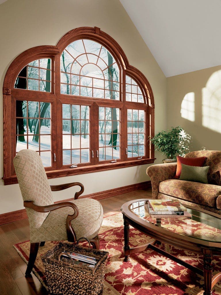 Simonton Wood-Grained, Round-Top Window