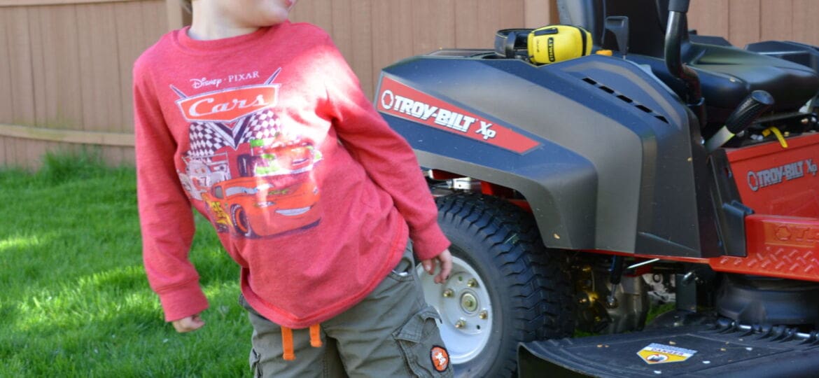 Jack eying the Troy-Bilt mower