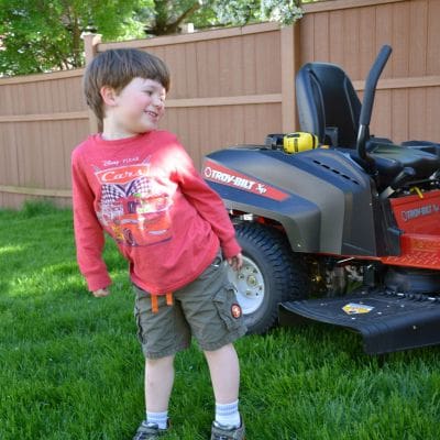 Jack eying the Troy-Bilt mower