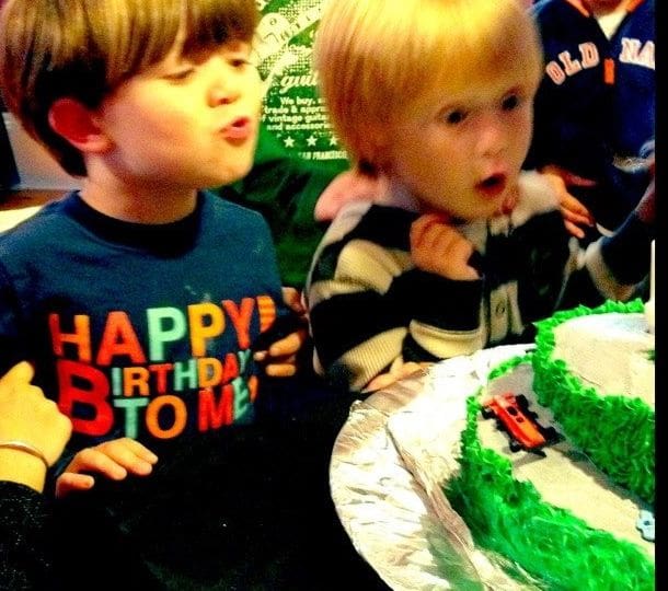 Jack blowing birthday candle