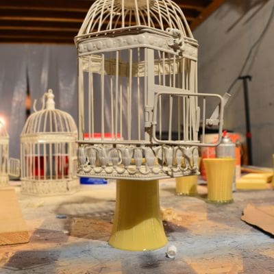Bird cage whimsy for displaying donuts
