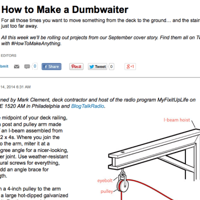 Popular Mechanics - Dumbwaiter - MyFixitUpLife