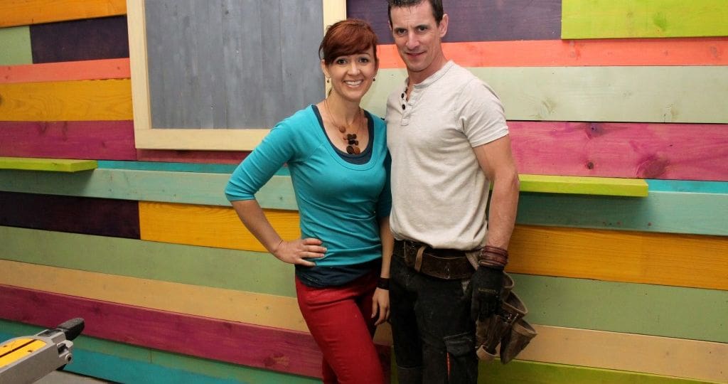 Mark and Theresa built this feature wall to display artwork at a Boys & Girls Club in Philadelphia.