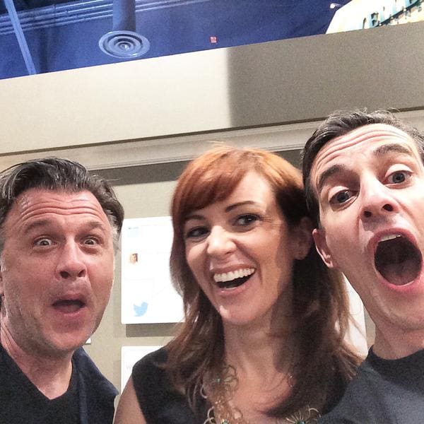 ‣ MyFixitUpLife Mark and Theresa are taking a selfie with DIY Network's Stephen Fanuka