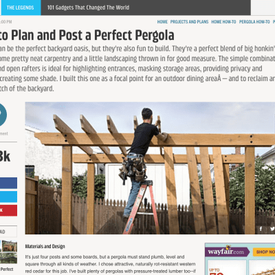 DIY pergola plans - best magazines Popular Mechanics - MyFixitUpLife