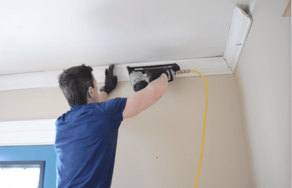 ‣ MyFixitUpLife install crown molding - trimwork - nailer - Mark - MyFixitUpLife