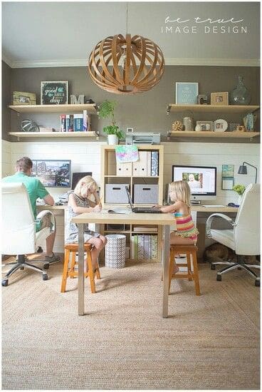 ‣ MyFixitUpLife Make a space for the kids in your home office. They'll 'make' their own space when you're on the phone or trying to finish that report, anyway.