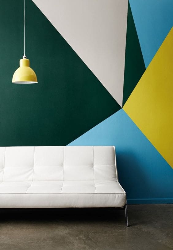 ‣ MyFixitUpLife This might be my favorite painted wall. The styling of the sofa and lamp make it truly a work of art.