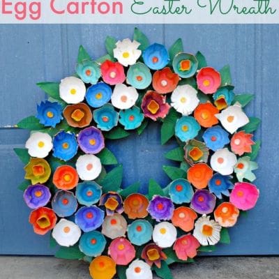 egg carton flower wreath