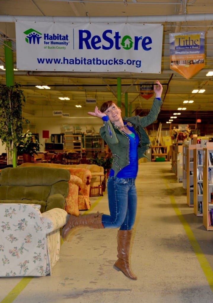 2016_Habitat for Humanity ReStore_Bucks County_Chalfont_DIY Workshop_Theresa jumping ‣ MyFixitUpLife Theresa Habitat for Humanity Universal Basic Income