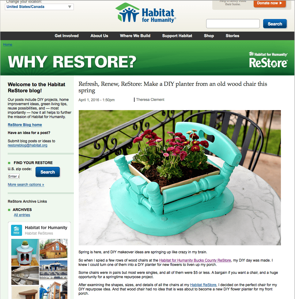 2016_MyFixitUpLife_Habitat for Humanity Restore_Chair Planter