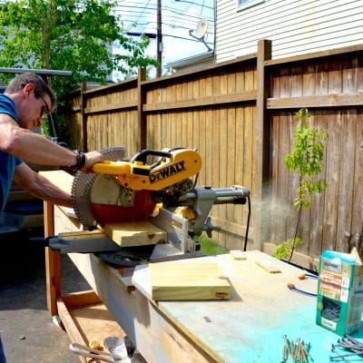 8_2016_MyFixitUpLife_Habitat ReStore_Krylon_Tiki Torch_Miter saw_Mark