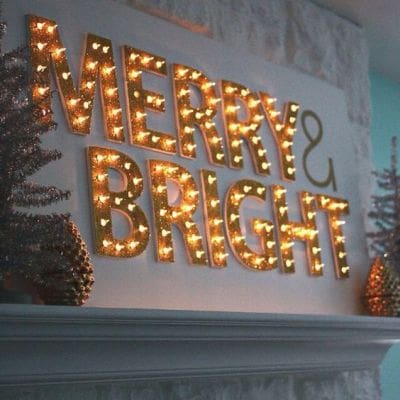 3 Holiday light interior sign Merry Bright