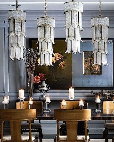 art deco chandelier dining room