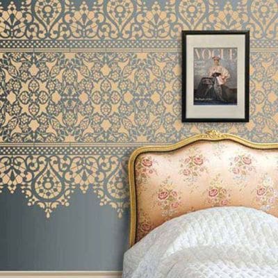 lace feature wall paint