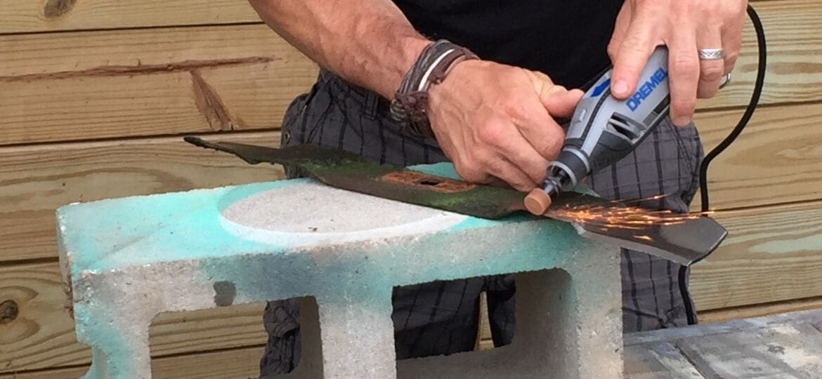 sharpen a lawnmower blade