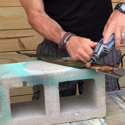 sharpen a lawnmower blade