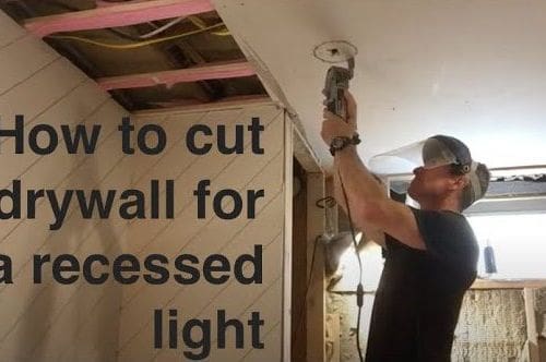 how to cut drywall hole recessed light