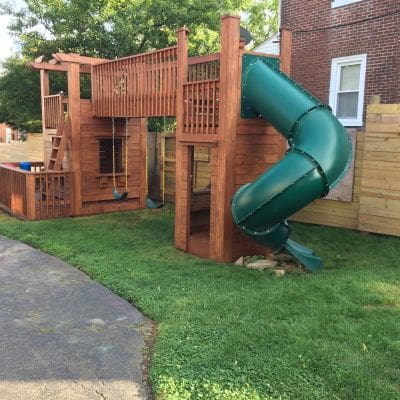 backyard wood playset