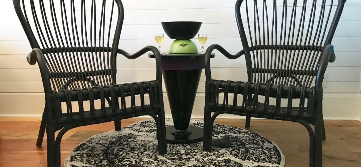 After Clement_MyFixitUpLife_Krylon_Halloween chairs witch table