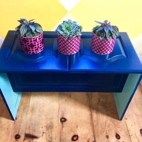 8 After Theresa MyFixitUpLife Habitat ReStore Philly cabinet upcycle bench plants sunroom