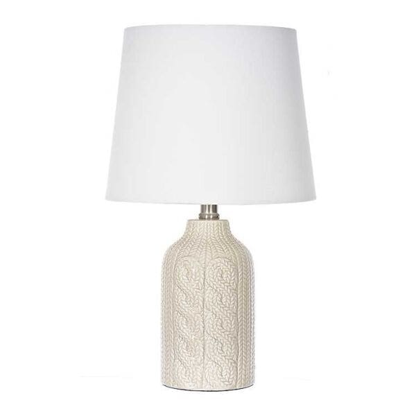 ‣ MyFixitUpLife This cable knit table lamp is actually ceramic.