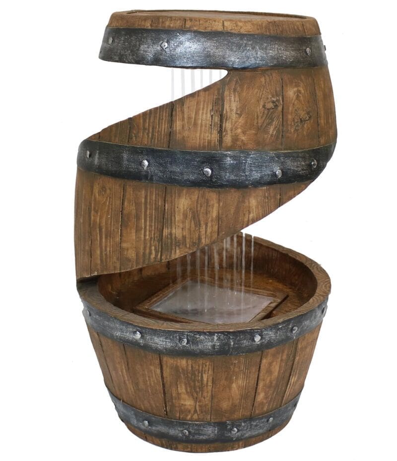 ‣ MyFixitUpLife LillieResinFountainwithLEDLight-wayfair barrel home decor