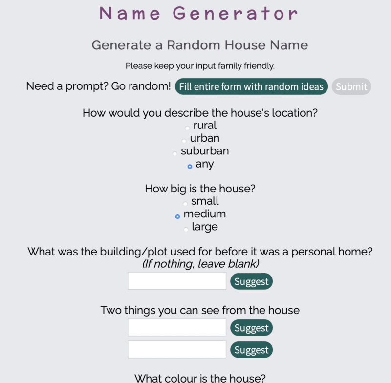 ‣ MyFixitUpLife UK Name generator