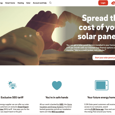 Solar-panel sustainable homes e.on