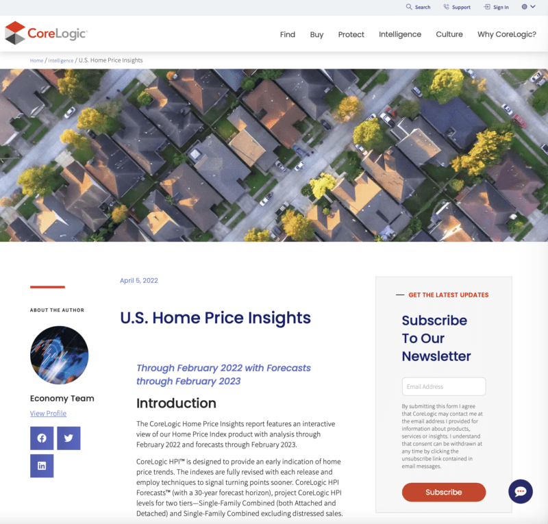 rising home prices core logic