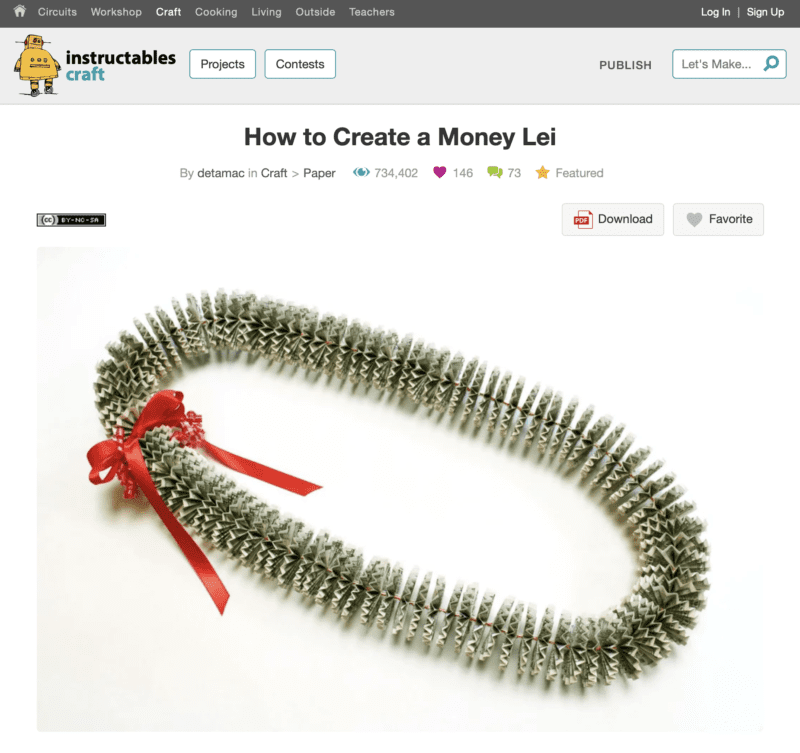 ‣ MyFixitUpLife money lei Instructables