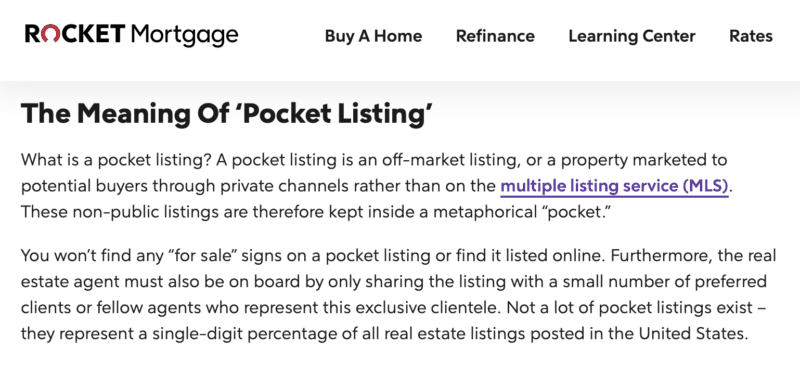 ‣ MyFixitUpLife rocket mortgage pocket listings