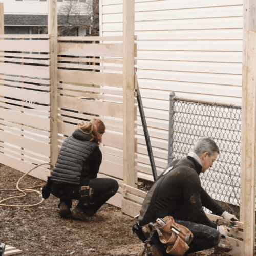 Mark and Theresa builidng privacy screen