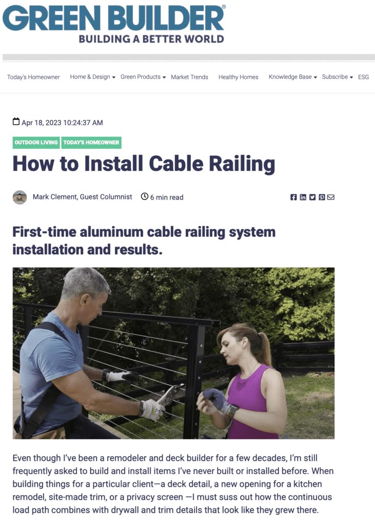 ‣ MyFixitUpLife Mark-Theresa-Green-Builder-RailFx-How-to-install-cable-railing