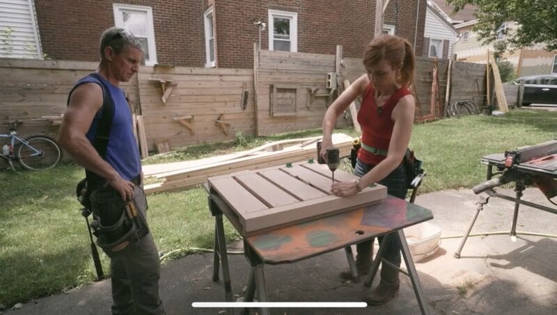 ‣ MyFixitUpLife Building the compost bin panels Mark and Theresa