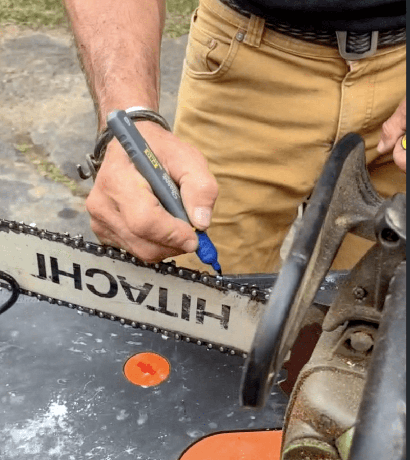How to sharpen a chainsaw chain_mark the chain ‣ MyFixitUpLife ‣ MyFixitUpLife